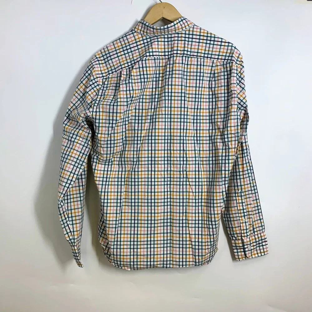 J Crew Slim Fit Long Sleeve Slim Untucked Button Down Shirt Plaid‎ Men Size L